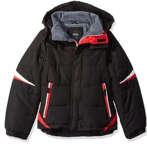 NWOT London Fog Black and Red Boys Puffer Heavyweight Jacket SZ XL 14/16